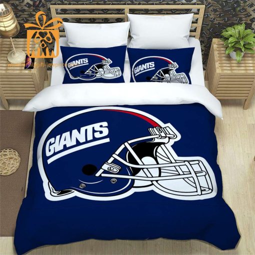 New York Giants Bedding NFL Set, Custom Cute Bed Sets with Name & Number, Gifts for Giants Fans