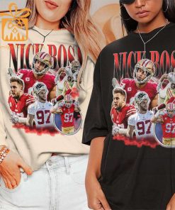 Nick Bosa San Francisco 49ers Shirt 90s Vintage Style American Sport Unisex Gift for Fans Retro Hoodie 2
