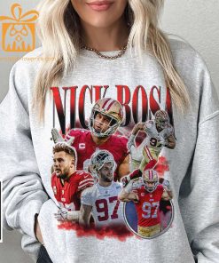 Nick Bosa San Francisco 49ers Shirt 90s Vintage Style American Sport Unisex Gift for Fans Retro Hoodie 5