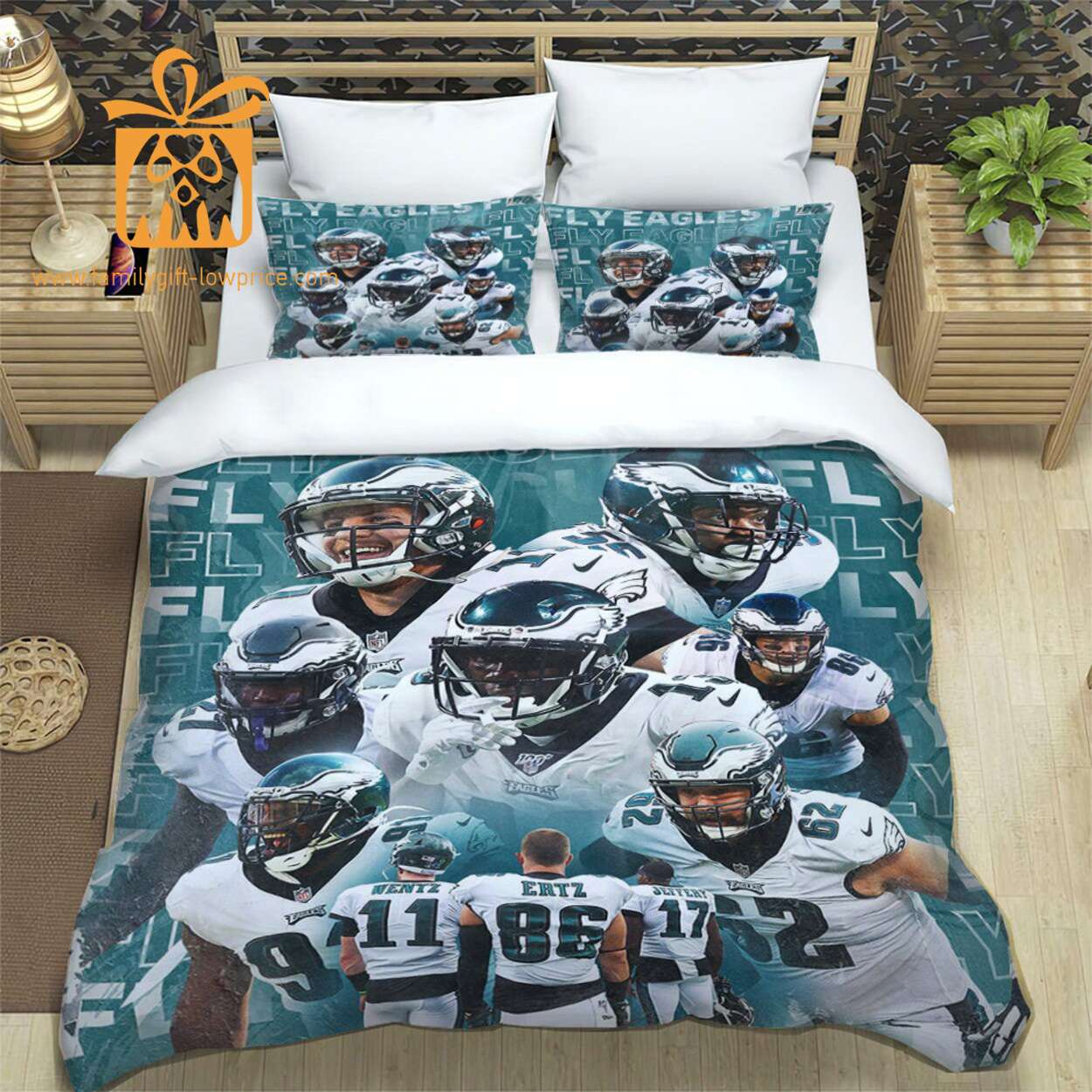 Philadelphia Eagles Bedding NFL Set, Custom Cute Bed Sets with Name & Number, Philadelphia Eagles Gifts