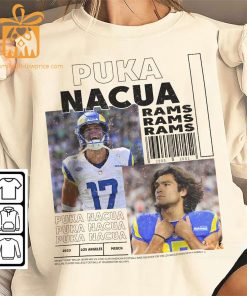 Puka Nacua Vintage 90s Inspired Tee Unisex Los Angeles Rams Football Fan Shirt or Exclusive Bootleg Merchandise 3