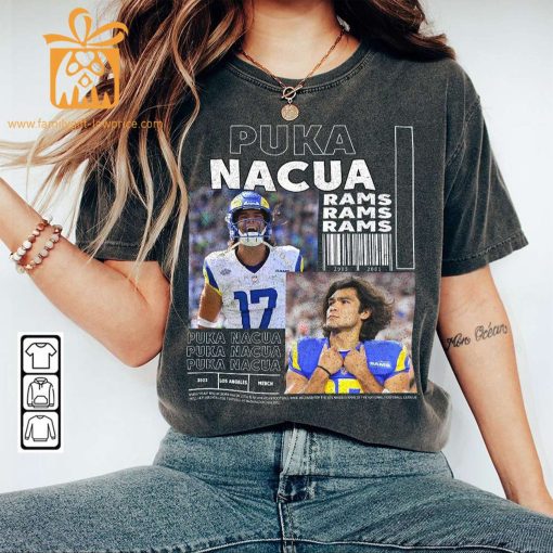 Puka Nacua Vintage 90s Inspired Tee – Unisex Los Angeles Rams Football Fan Shirt | Exclusive Bootleg Merchandise