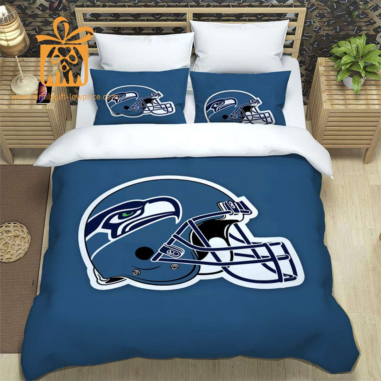 Seattle Seahawks Bedding NFL Set, Custom Cute Bed Sets with Name & Number, Seattle Seahawks Gifts