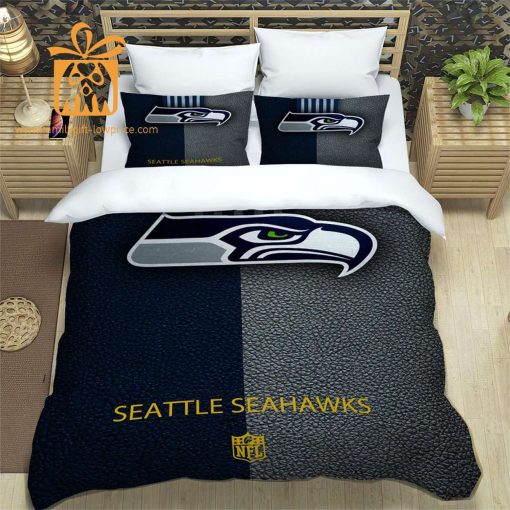 Seattle Seahawks Bedding NFL Set, Custom Cute Bed Sets with Name & Number, Seattle Seahawks Gifts