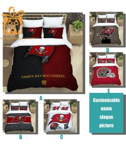 Tampa Bay Buccaneers Bedding NFL Set, Custom Cute Bed Sets with Name & Number, Buccaneers Gifts