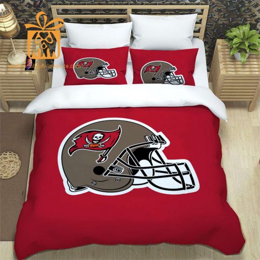 Tampa Bay Buccaneers Bedding NFL Set, Custom Cute Bed Sets with Name & Number, Buccaneers Gifts