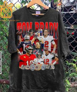 Tom Brady Retro T Shirt 90s Vintage NFL Shirts Oversized American Football T Shirt