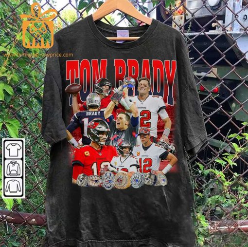 Tom Brady Retro T-Shirt – 90s Vintage NFL Shirts – Oversized American Football T-Shirt