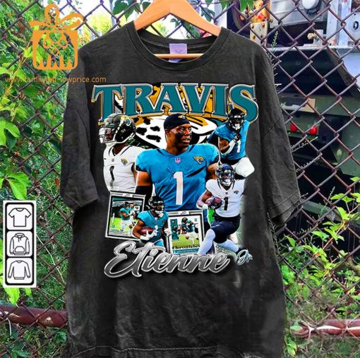 Travis Etienne Retro T-Shirt – 90s Vintage NFL Shirts – Oversized American Football T-Shirt