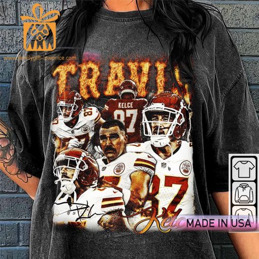 Travis Kelce Kansas City Football Shirt – Unisex Chiefs Vintage Fan Gift, Perfect for Christmas