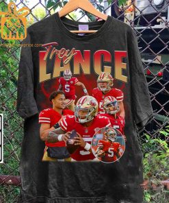 Trey Lance Retro T Shirt 90s Vintage NFL Shirts Oversized American Football T Shirt