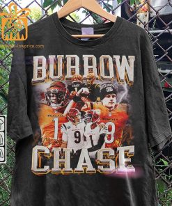 Vintage 90s Inspired Joe Burrow Ja'Marr Chase Shirt Cincinnati Bengals Football Collectible Perfect for Fathers Day Christmas 2