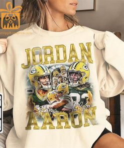 Vintage 90s Inspired Jordan Love Aaron Jones Shirt Green Bay Packers Football Collectible Perfect for Fathers Day Christmas 2