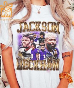 Vintage 90s Inspired Lamar Jackson Odell Beckham Jr Shirt Ravens Football Collectible Perfect for Fathers Day Christmas