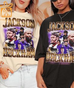 Vintage 90s Inspired Lamar Jackson Odell Beckham Jr Shirt Ravens Football Collectible Perfect for Fathers Day Christmas 4