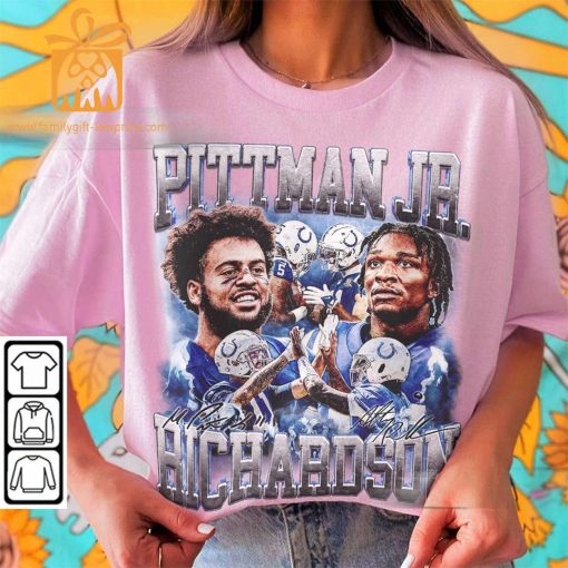Vintage 90s Inspired Michael Pittman Jr. & Anthony Richardson Shirt – Indianapolis Football Collectible, Perfect for Father’s Day& Christmas