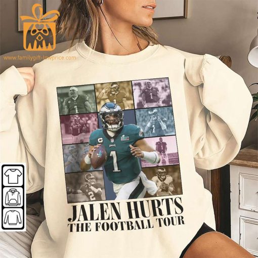 Vintage Jalen Hurts T-Shirt – Retro 90s Philadelphia Eagles Bootleg Design – Must-Have Football Tour Fan Gear