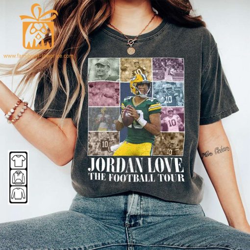 Vintage Jordan Love T-Shirt – Retro 90s Green Bay Packers Bootleg Design – Must-Have Football Tour Fan Gear