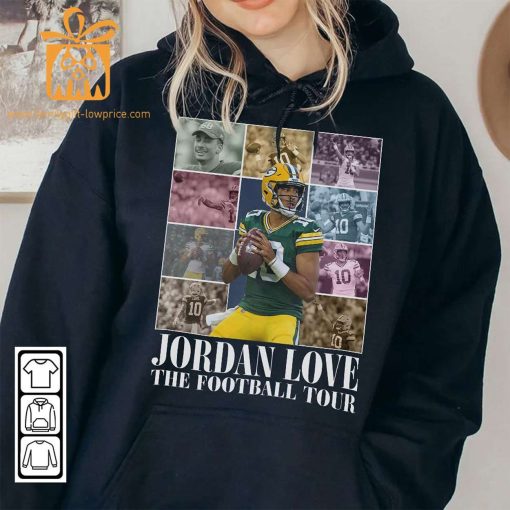Vintage Jordan Love T-Shirt – Retro 90s Green Bay Packers Bootleg Design – Must-Have Football Tour Fan Gear