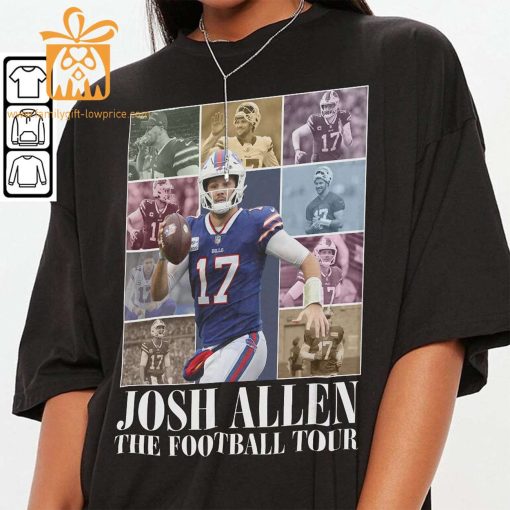 Vintage Josh Allen T-Shirt – Retro 90s Buffalo Bills Bootleg Design – Must-Have Football Tour Fan Gear