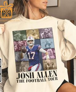 Vintage Josh Allen T Shirt Retro 90s Buffalo Bills Bootleg Design Must Have Football Tour Fan Gear 4