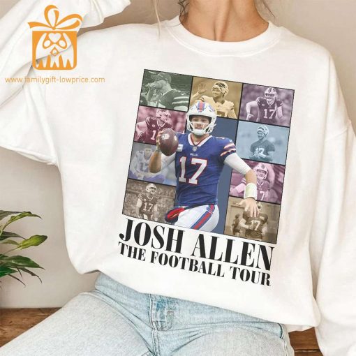 Vintage Josh Allen T-Shirt – Retro 90s Buffalo Bills Bootleg Design – Must-Have Football Tour Fan Gear