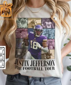 Vintage Justin Jefferson T Shirt Retro 90s Minnesota Vikings Bootleg Design Must Have Football Tour Fan Gear