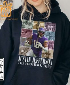 Vintage Justin Jefferson T Shirt Retro 90s Minnesota Vikings Bootleg Design Must Have Football Tour Fan Gear 3