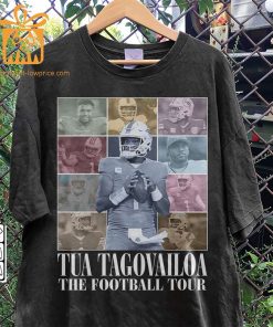 Vintage Tua Tagovailoa T Shirt Retro 90s Miami Dolphins Bootleg Design Must Have Football Tour Fan Gear
