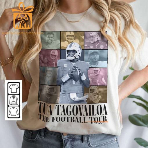 Vintage Tua Tagovailoa T-Shirt – Retro 90s Miami Dolphins Bootleg Design – Must-Have Football Tour Fan Gear