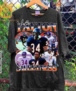Walter Payton Retro T-Shirt – 90s Vintage NFL Shirts – Oversized American Football T-Shirt