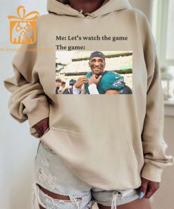 Watch the Game with Jalen Hurts T-Shirt, Philadephia Eagles Team Gear, Vintage NFL Shirt, Hurts Merchandise for Fans