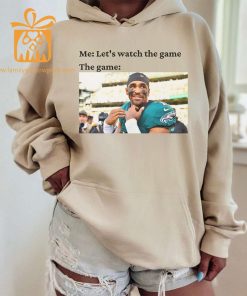 Watch the Game with Jalen Hurts T Shirt Philadephia Eagles Team Gear Vintage NFL Shirt Hurts Merchandise for Fans 1