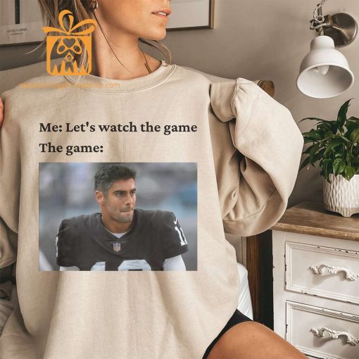 Watch the Game with Jimmy Garoppolo T-Shirt, Las Vegas Raiders Team Gear, Vintage NFL Shirt, Garoppolo Merchandise for Fans