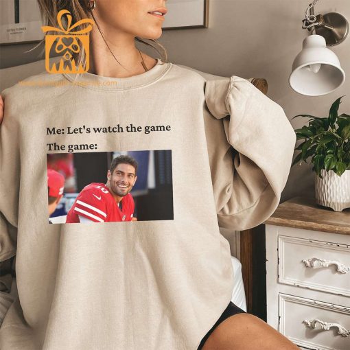 Watch the Game with Jimmy Garoppolo T-Shirt, San Francisco 49ers Team Gear, Vintage NFL Shirt, Garoppolo Merchandise for Fans