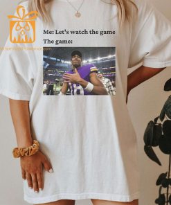 Watch the Game with Justin Jefferson T Shirt Minnesota Vikings Team Gear Vintage NFL Shirt Jefferson Merchandise for Fans 1