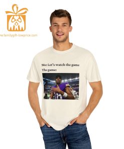 Watch the Game with Justin Jefferson T Shirt Minnesota Vikings Team Gear Vintage NFL Shirt Jefferson Merchandise for Fans 2
