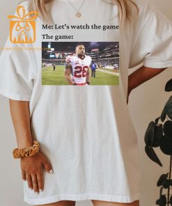 Watch the Game with Saquon Barkley T Shirt New York Giants Team Gear Vintage NFL Shirt Barkley Merchandise for Fans 3