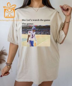 Watch the Game with Stefon Diggs T Shirt Buffalo Bills Team Gear Vintage NFL Shirt Diggs Merchandise for Fans 1