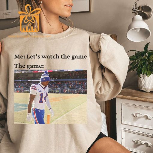 Watch the Game with Stefon Diggs T-Shirt, Buffalo Bills Team Gear, Vintage NFL Shirt, Diggs Merchandise for Fans