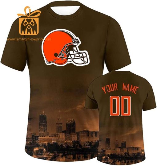 Cleveland Browns T-Shirts: Custom Football Shirts with Personalized Name & Number – Ideal for Fans