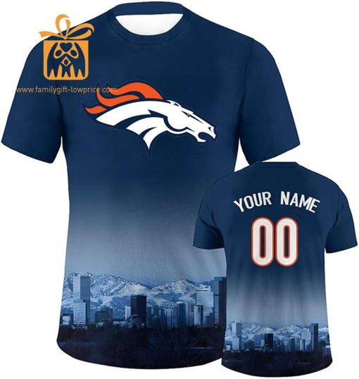 Denver Broncos T Shirt: Custom Football Shirts with Personalized Name & Number – Ideal for Fans