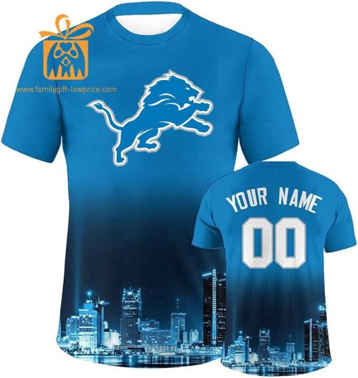 Detroit Lions T Shirts: Custom Football Shirts with Personalized Name & Number – Ideal for Fans