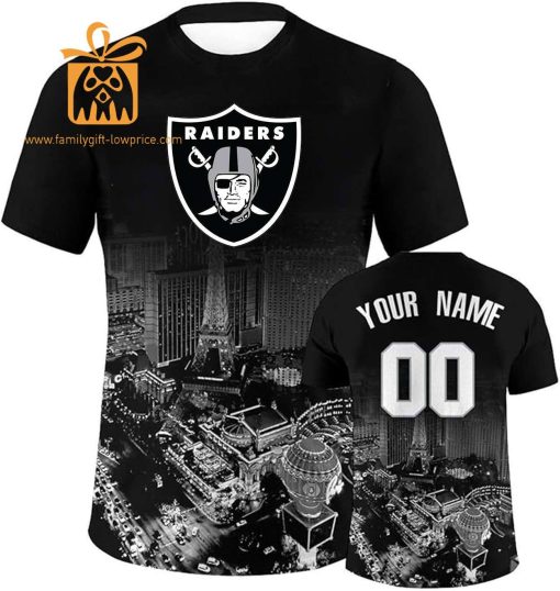 Las Vegas Raiders T Shirts: Custom Football Shirts with Personalized Name & Number – Ideal for Fans