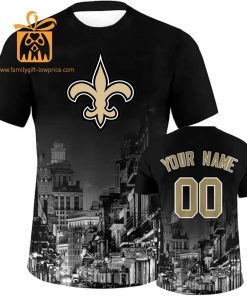 New Orleans Saints Shirt: Custom Football Shirts with Personalized Name & Number – Ideal for Fans