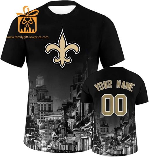 New Orleans Saints Shirt: Custom Football Shirts with Personalized Name & Number – Ideal for Fans