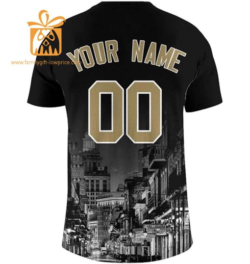 New Orleans Saints Shirt: Custom Football Shirts with Personalized Name & Number – Ideal for Fans