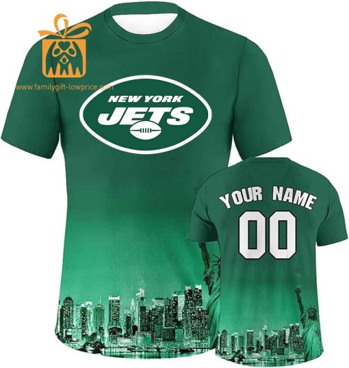 New York Jets T Shirt: Custom Football Shirts with Personalized Name & Number – Ideal for Fans