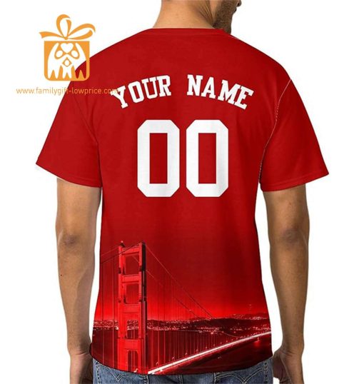 San Francisco 49ers Custom Football Shirts – Personalized Name & Number, Ideal for Fans