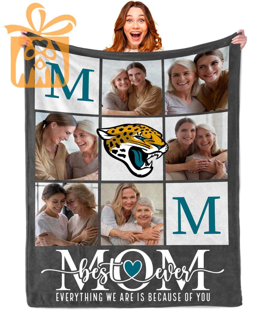 Best Mom Ever Custom Jacksonville Jaguars Blanket – Personalized NFL Mother’s Day Gift with Photos